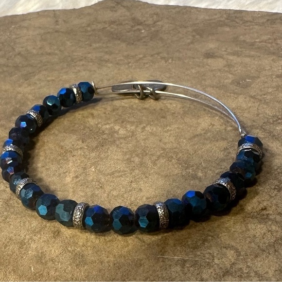 Alex & Ani Bracelet Blue and Silver Beads Adjustable - Picture 4 of 5